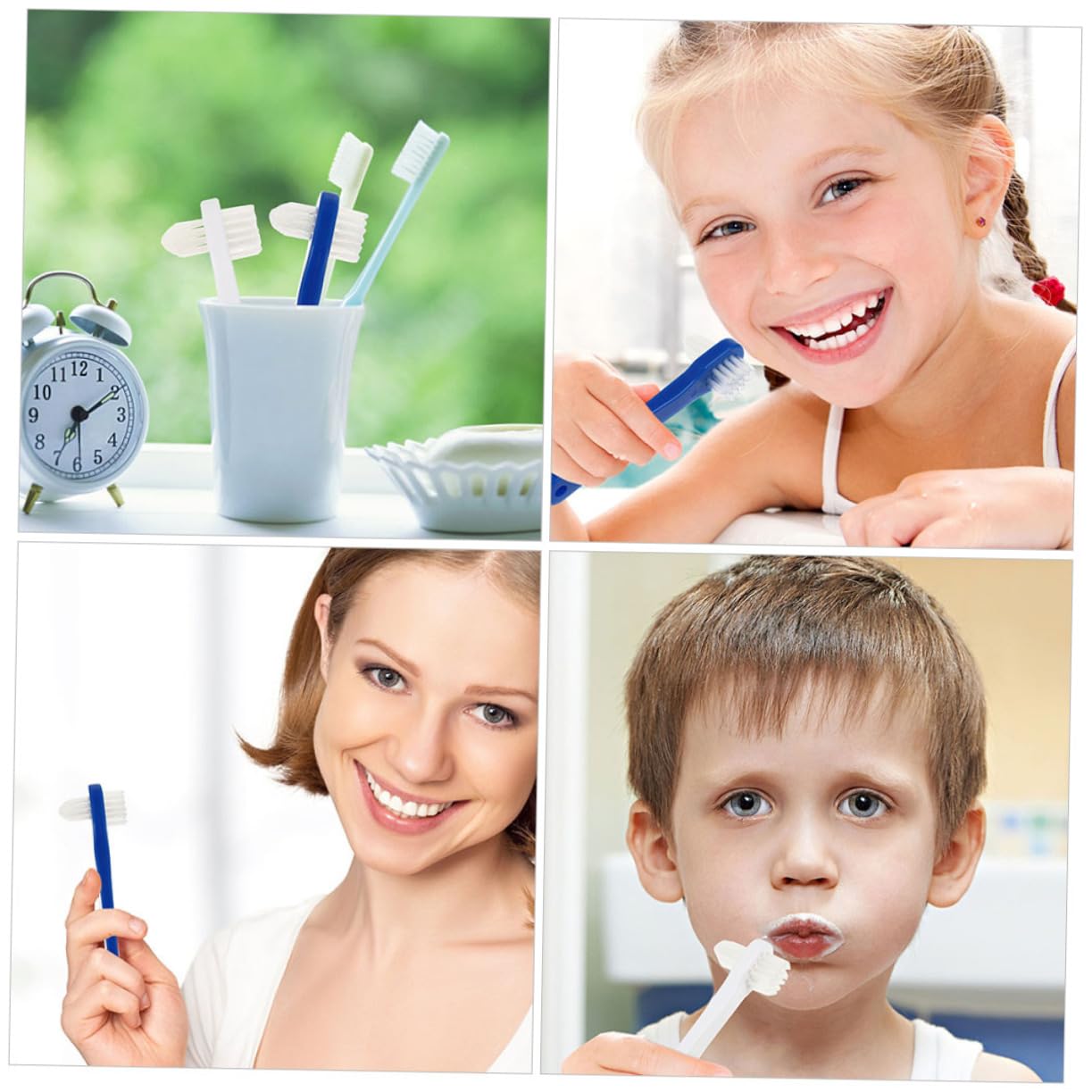 FRCOLOR 20 Pz finto spazzolino a doppia testa strumento per la pulizia dei denti a doppia testa spazzolino per denti finti spazzolino portatile spazzolino per dentiera spazzola per protesi