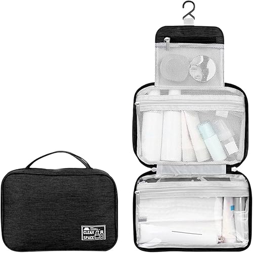 Estuche de transporte de maquillaje para adolescentes, bolsa de aseo de viaje, bolsa de cosméticos de maquillaje, bolsa grande para colgar artículos