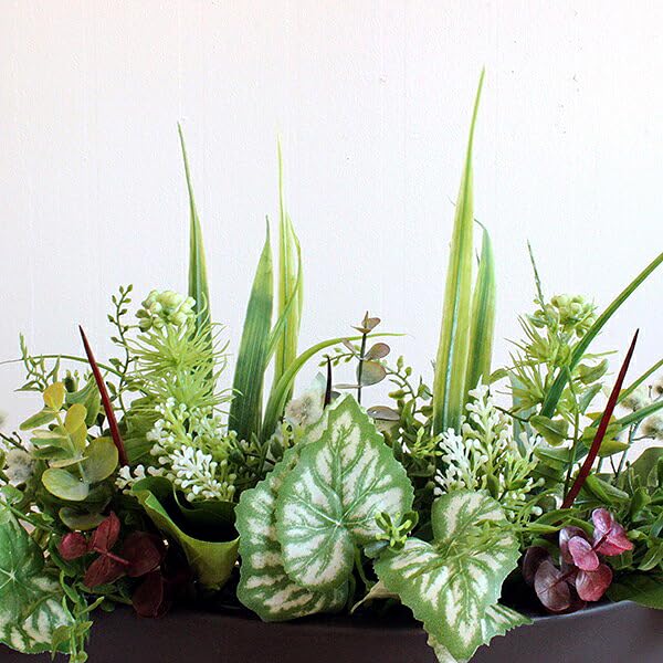 Amazon｜寄せ植えグリーンアレンジ W40 造花 人工観葉植物 消臭