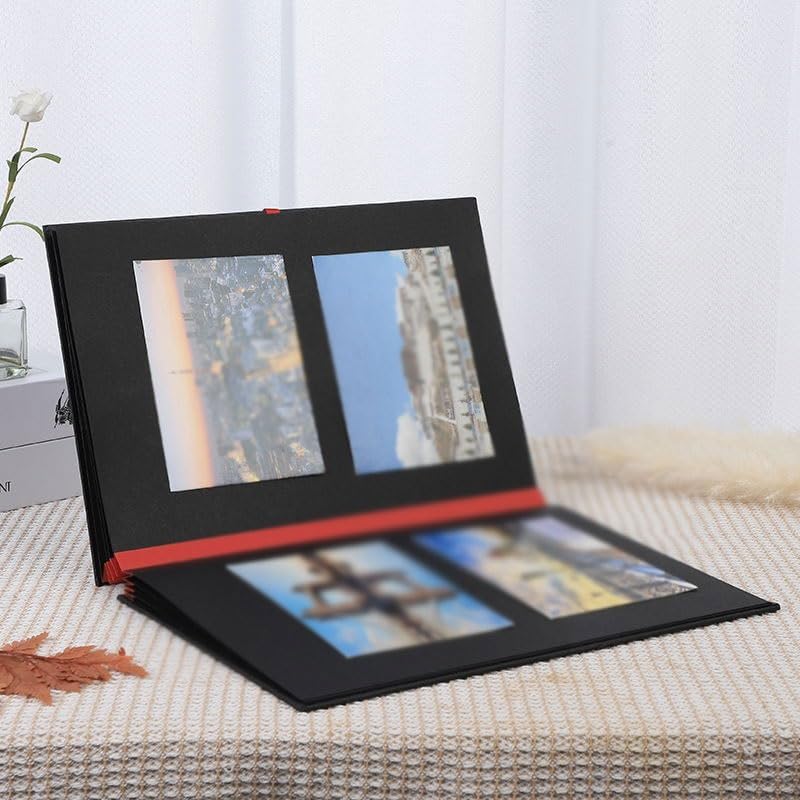 Travel Growth Commemorative Book ﻿ Folding Signature Book Business Event Meeting Book Account Book Applicable to photos, receipts, star cards, etc(Blue)