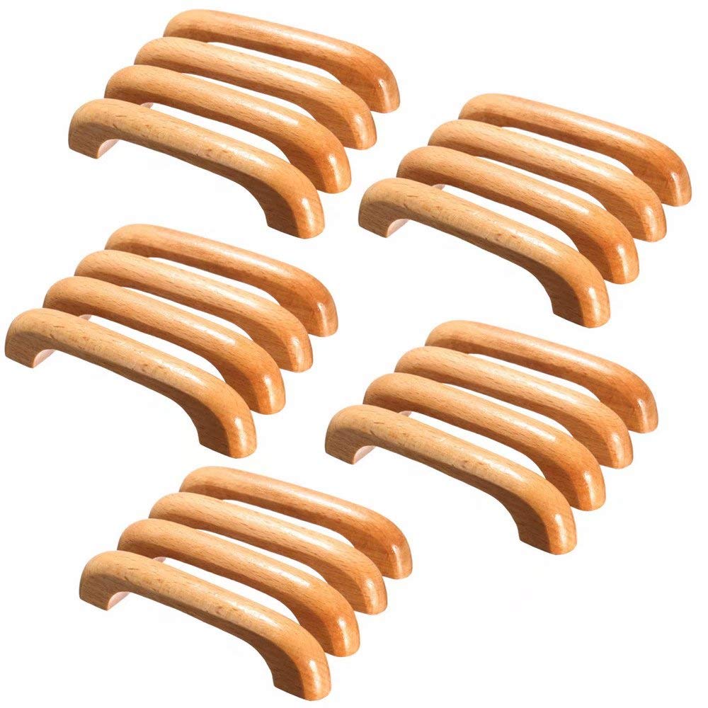 Poignées de tiroir en bois massif lot de 20 boutons bruts pour meuble de cuisine entraxe 96 mm