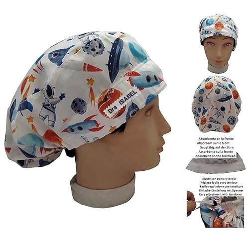 Gorro de quirofano mujer Espacial para pelo largo Nombre bordado o logotipo de texto gratis. Cliquea Personalizar para verlo Cover