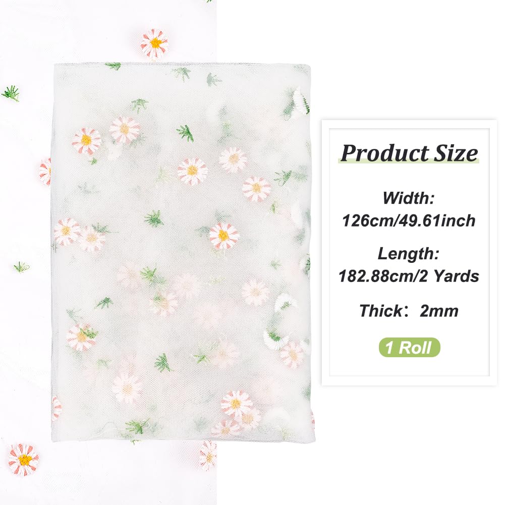 BENECREAT Tessuto Di Pizzo Ricamato Con Fiori Di Peonia – 160x100 Cm – Organza A Rete Per Abiti Da Sposa, Veli, Tende E Progetti Fai-da-te