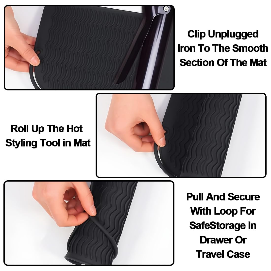 Gants professionnels résistants à la chaleur 2 pièces avec coussin isolant thermique, adaptés pour coiffure, fers à boucler, lisseurs et pinces à friser
