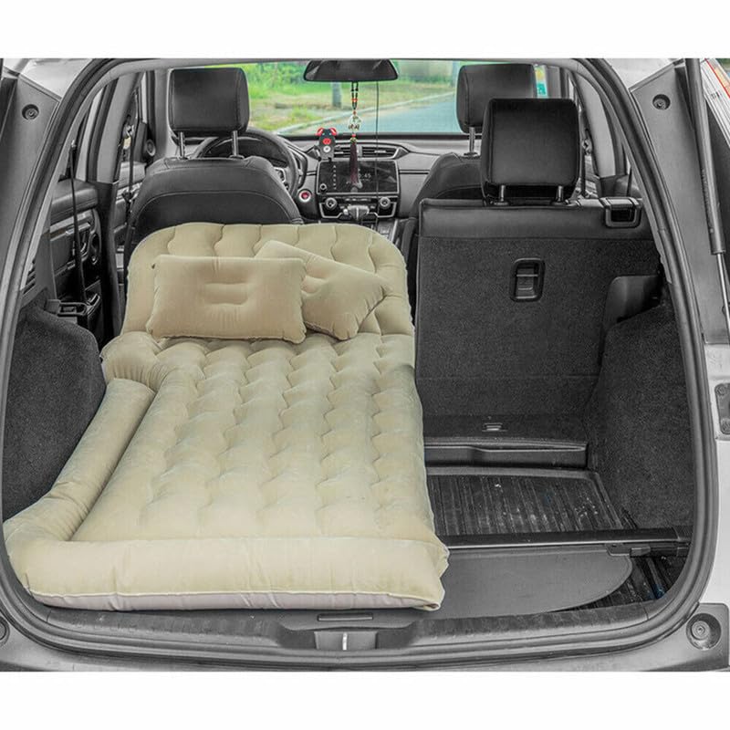 Image of Oshotto Multifunctional Car Inflatable Bed Air Mattress SUV Car Travel Outdoor Camping mat with Two Air Pillows and Air Pump Compatible with Maruti Suzuki Gypsy (Beige)
