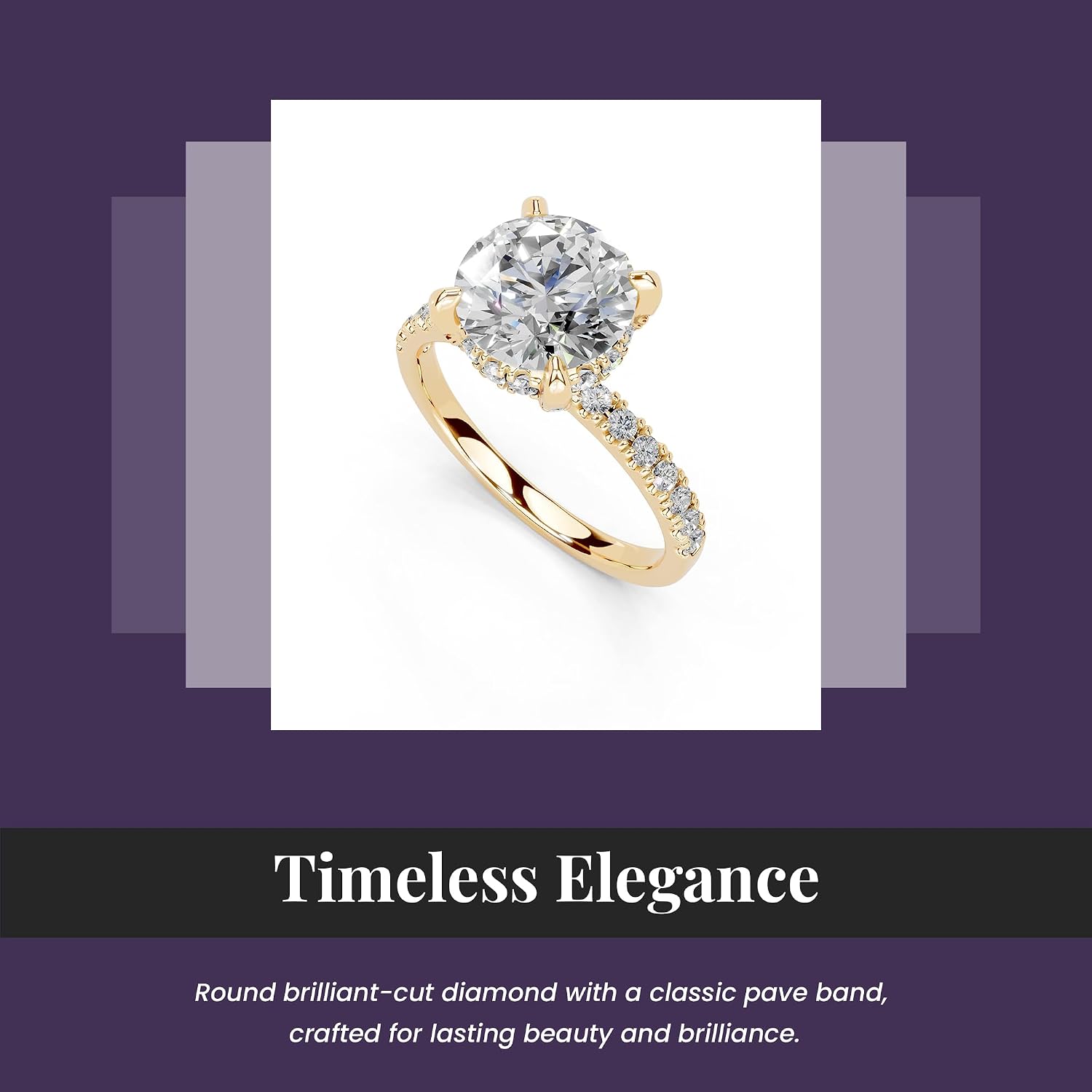 1-5 Carat 14K 18K Gold Platinum Classic Pave Band with Round Cut Lab Grown Diamond Ring, Engagement, Anniversary, Wedding, IGI Certified, Promise Rings for Women (1-5 Ct, F-G Color, VS1-VS2 Clarity)
