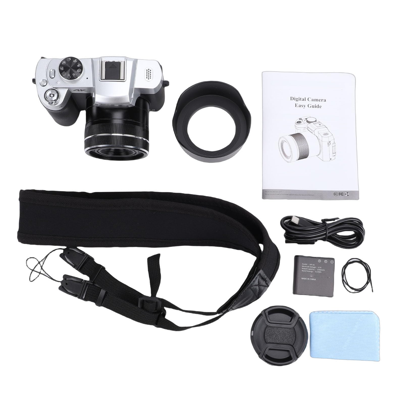 Cámara Digital 4K para Fotografía con WiFi Cámara de Vlogging con Enfoque Automático de 64 MP, Pantalla Táctil Abatible de 3,0 Pulgadas WiFi Vlogging, para Fotografía de Viajes y