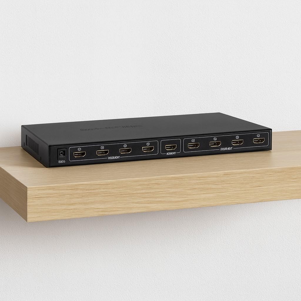 Splitter Sdoppiatore HDMI 1x8 con Alimentatore | 1 Ingresso → 8 Uscite | Duplicatore Segnale HDMI Full HD 1080p 3D per TV, Monitor, Proiettori, PS4, Xbox, PC, Decoder – CW269