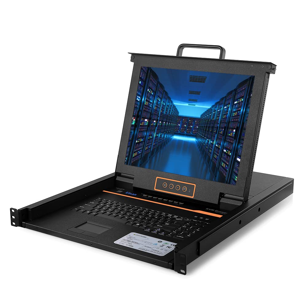 Buy 8Port Rack KVM Console, Integrated VGA KVM Switch with 17" Rack Monitor and Keyboard, 1U