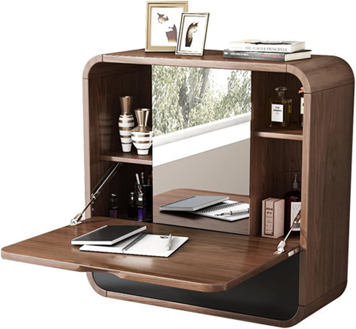 RELIFO Bay Window Dressing Table Wall Mounted Bedroom Modern Minimalist Clamshell Storage