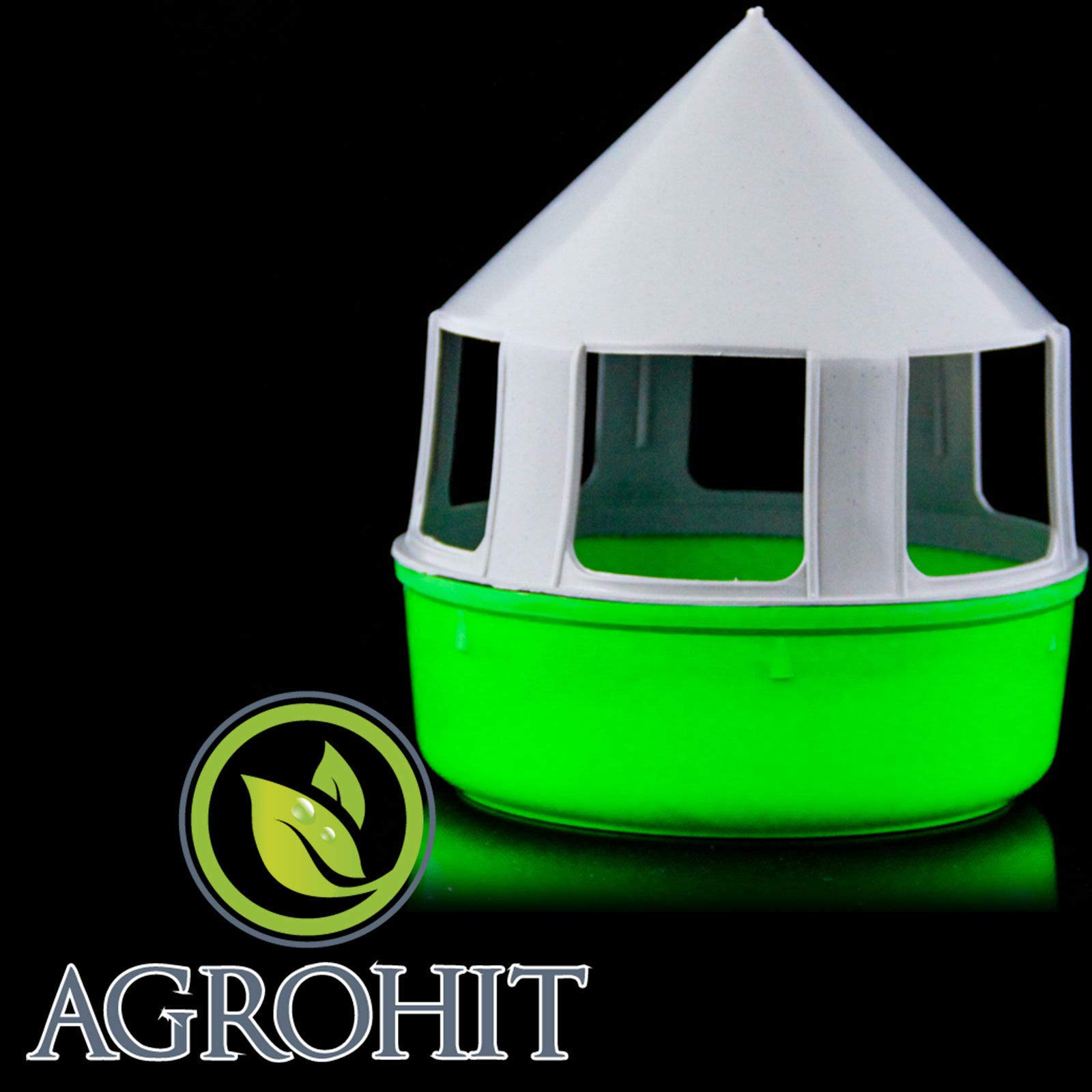 AGROHIT Porta Grit e Sali per Colombi 20,5x22,7 cm in Plastica, Per l'alimentazione degli uccelli, in particolare per i piccioni, Feeder, Bottiglia per mangime per uccelli
