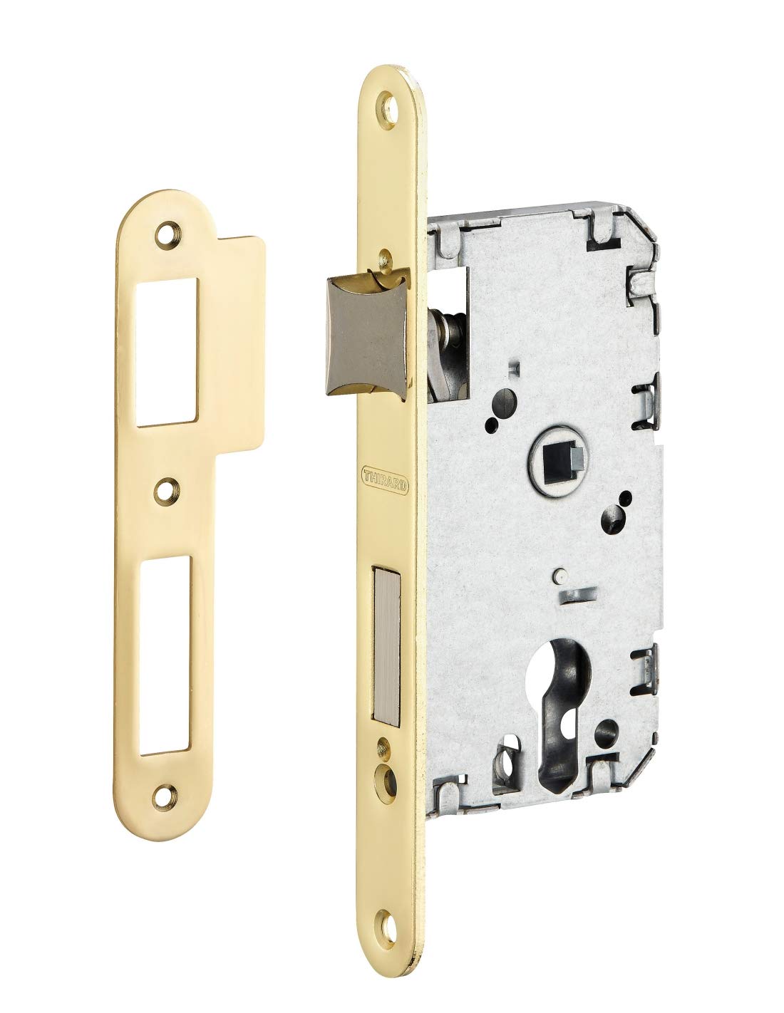Thirard Recessed Cylinder Lock Casing with Brass Head for Front Door