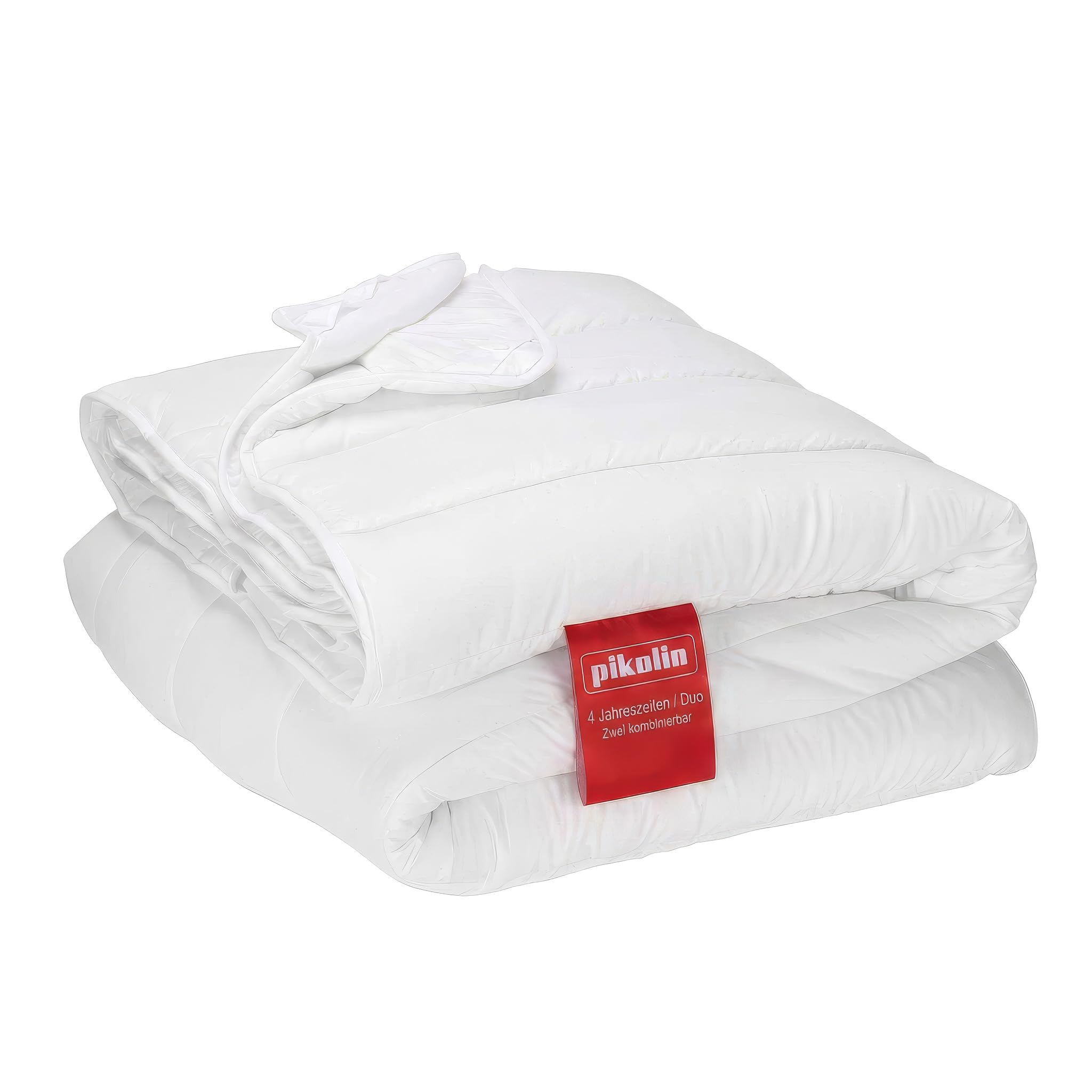 PIKOLIN Bettdecke 240 x 280 cm. 4-Jahreszeiten Duo-Steppdecke mit 150g+300g Faserfüllung, Weich und Atmungsaktiv, Mit Druckknöpfen verbindbar, Hypoallergen, Pflegeleicht