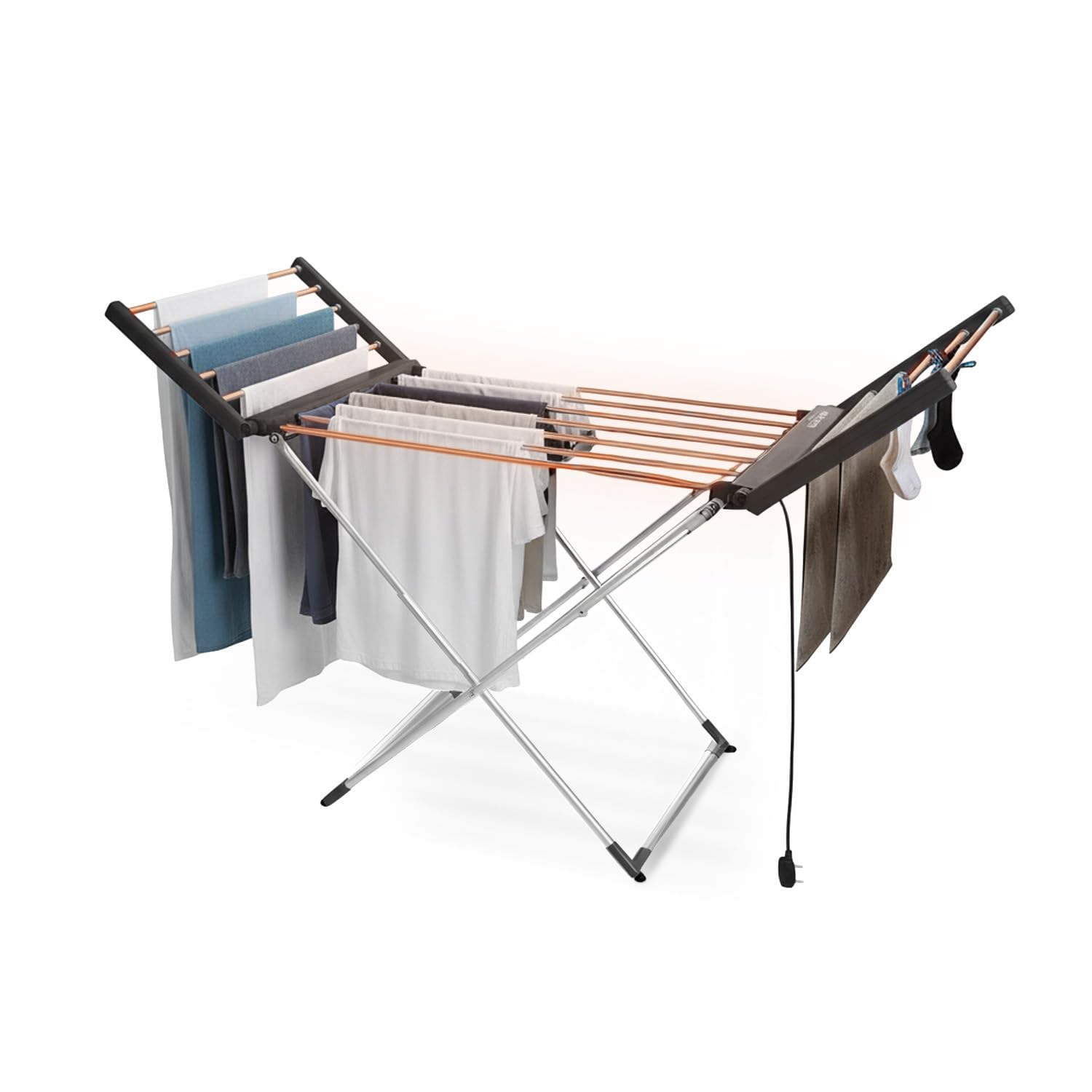 Wintem – Stendino Elettrico Richiudibile Magic Dry XL in Alluminio con 2 Ripiani Riscaldanti, Stendibiancheria Salvaspazio per Casa, Asciugabiancheria Rapido e a Basso Consumo