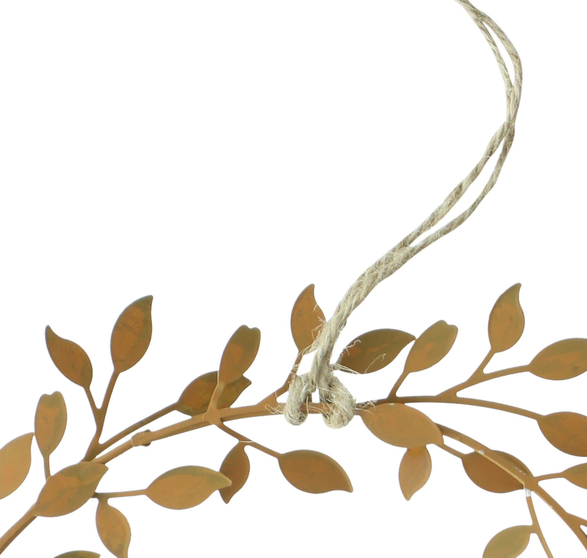 FRANK FLECHTWAREN Lot De 2 Couronnes Murales En Métal – Design Rouillé Tendance – Diamètres 15 Et 19 Cm