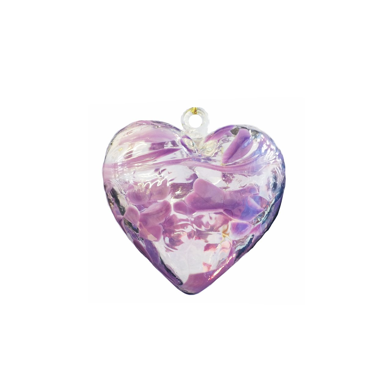 Milford Collection February Birthstone Glass Heart - Amethyst Heart-Shaped Hanging Ornament