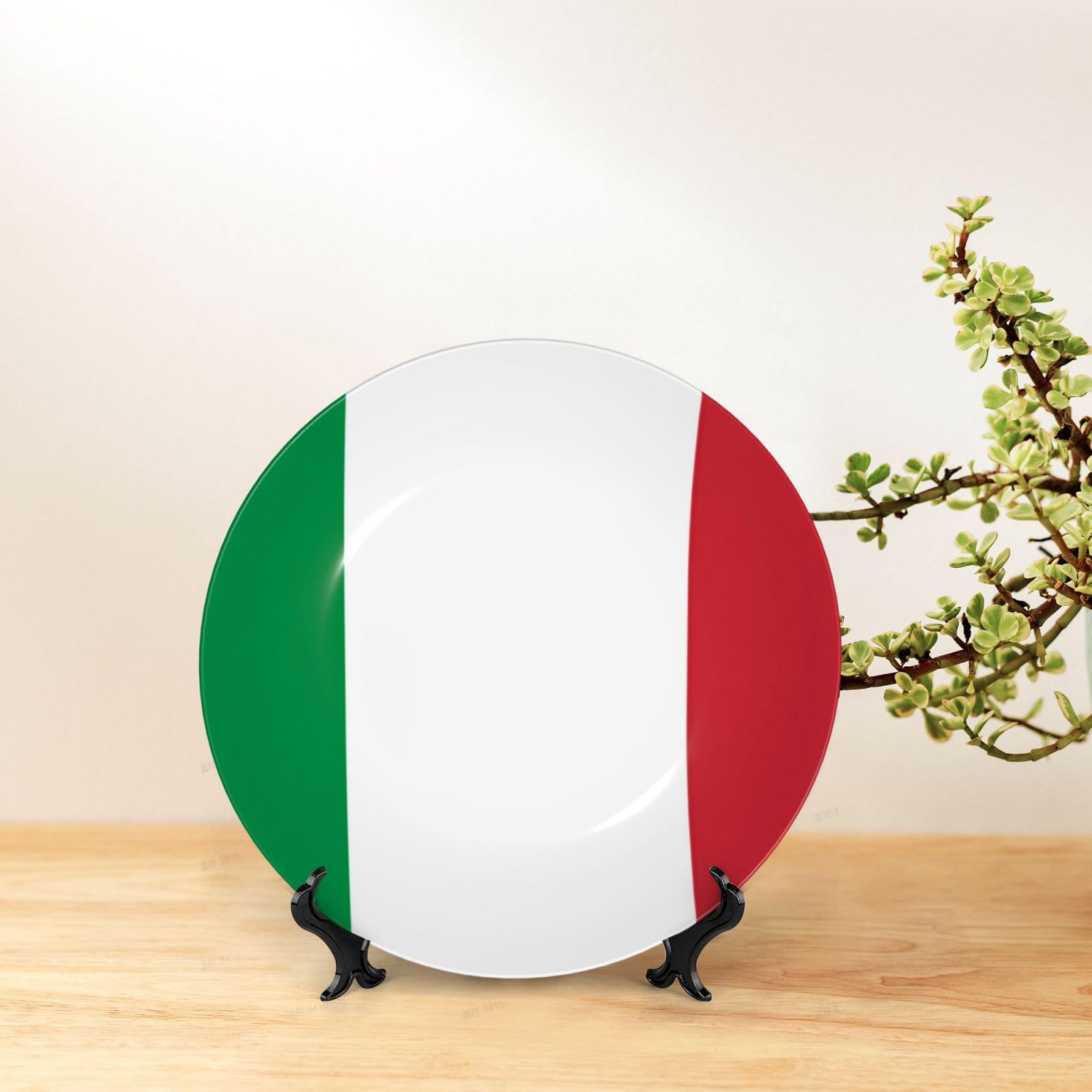 Bandeja con estampado de bandera italiana en porcelana de hueso de alta calidad para decoración de habitaciones