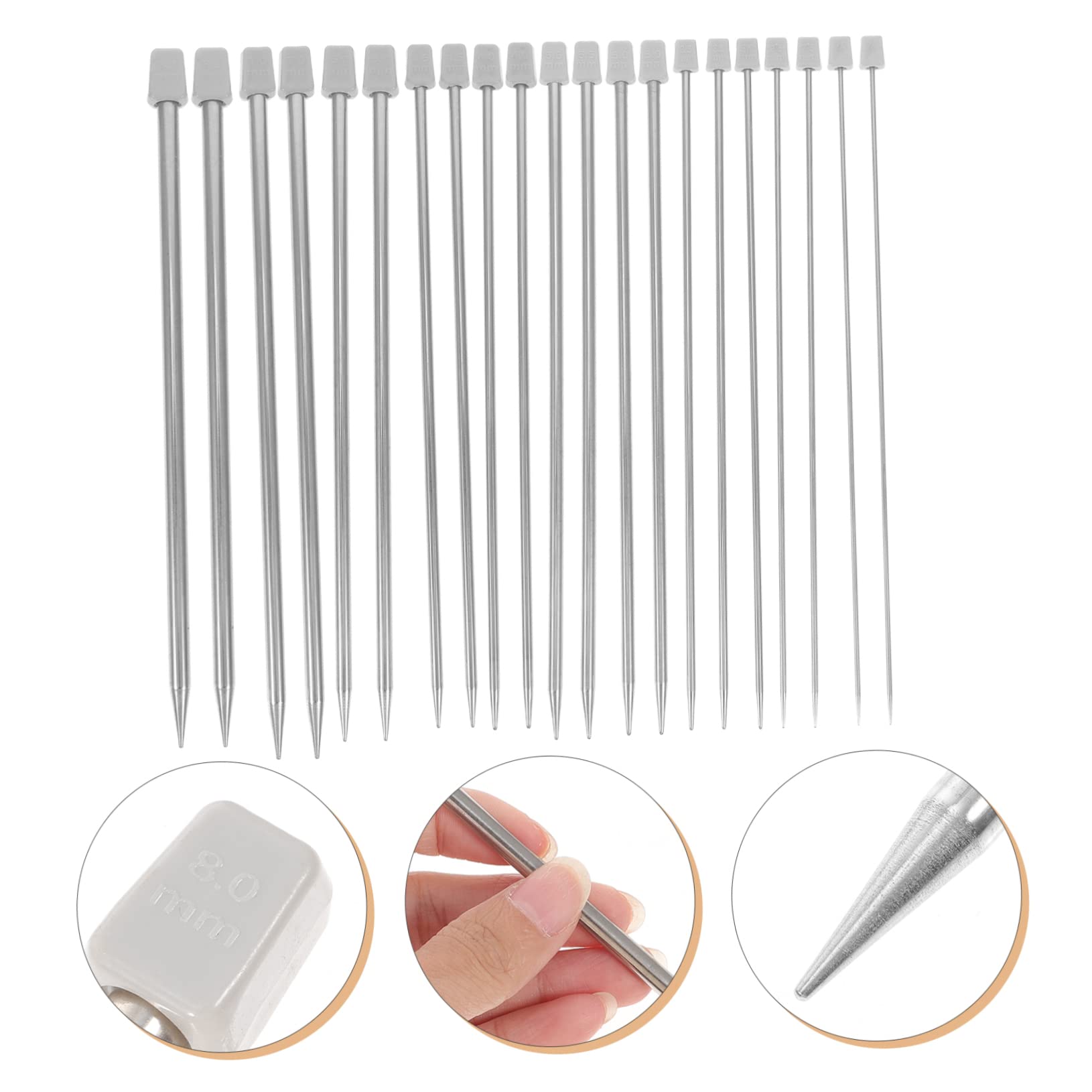 TEHAUX 110piezas Agujas De Tejer De Acero De Agujas Rectas De Punta Simple Para Manualidades De Para Principiantes y Aficionados