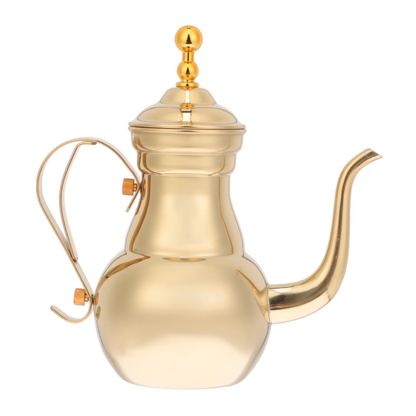 TOYANDONA Caffettiera in Acciaio Inox Oro con Filtro, Beccuccio