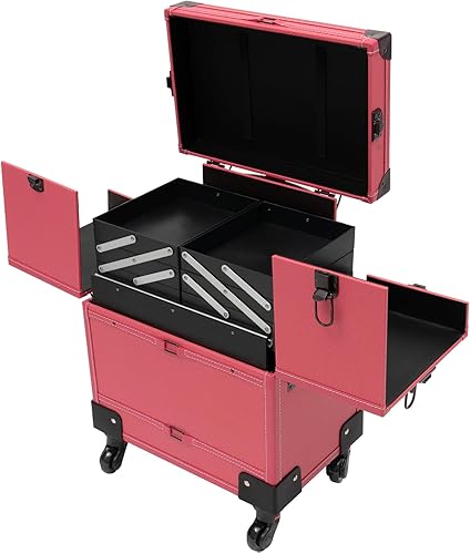 Miniatura 3 de 2 en 1 estuche de almacenamiento de viaje cosmético, Rosa, Moderno