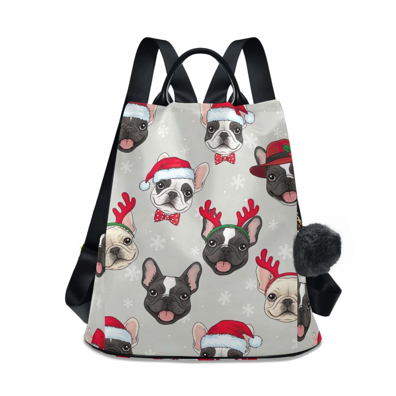 Sac à dos tendance imprimé bouledogue fermeture éclair arrière - 8
