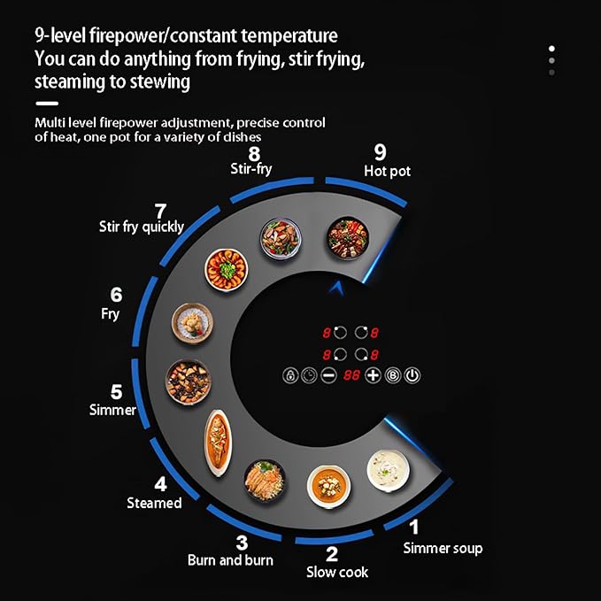Estufa Vitrocerámica 4 Puestos 23 Pulgadas Empotrable 8000W miniatura 6