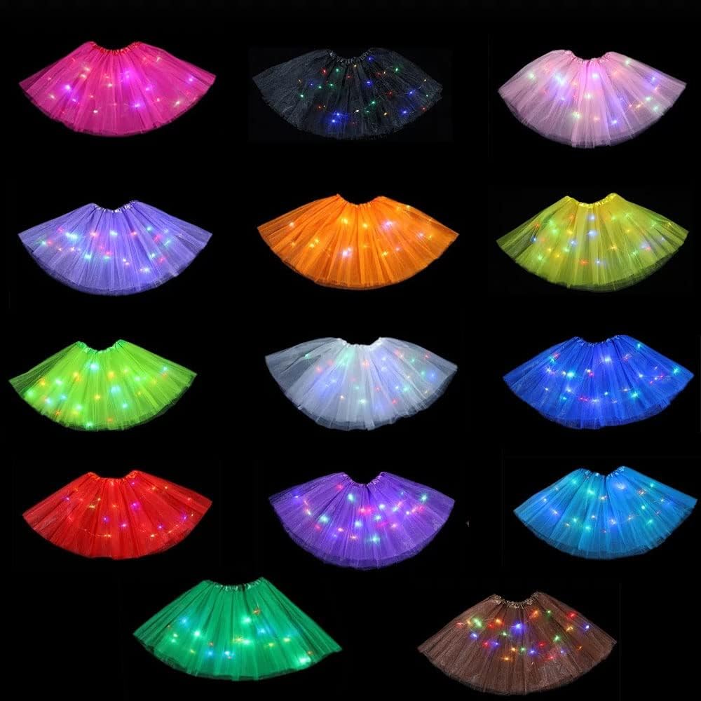 Girl Tutu Skirt, Light Up LED Ballet Tutu Skirt 2-8 Years Fluffy Ballet Dress Up Costume for Kids Party - Image 7