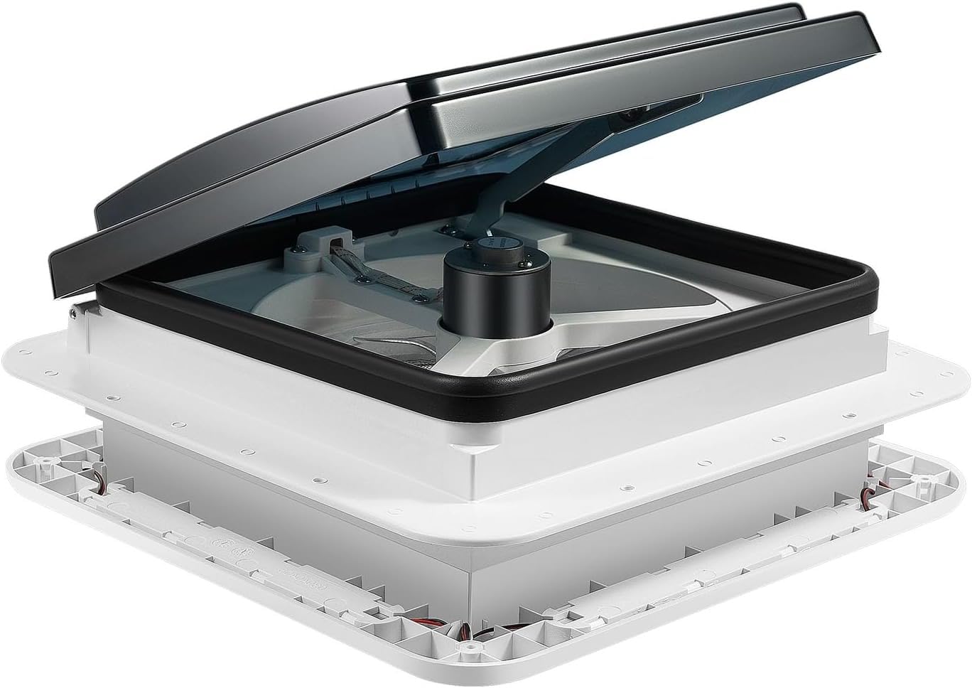 Wentylator dachowy do kampera, wodoszczelności IP68, z czujnikiem deszczu, automatyczny, odwracalny wentylator 12 V, do kampera, niski poziom hałasu, ze światłami LED