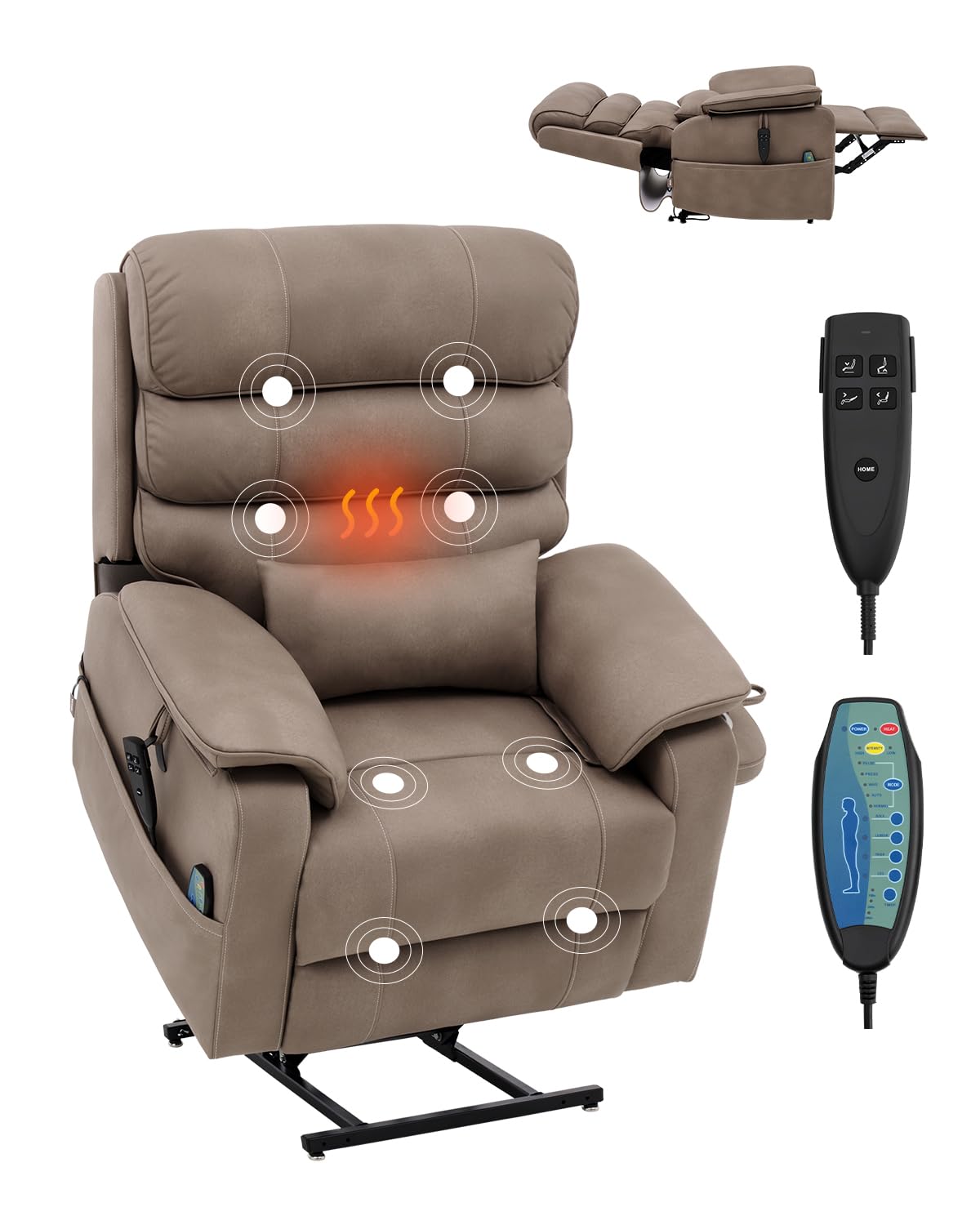 VEVOR Power Lift Recliner Chair with Heat & Massage