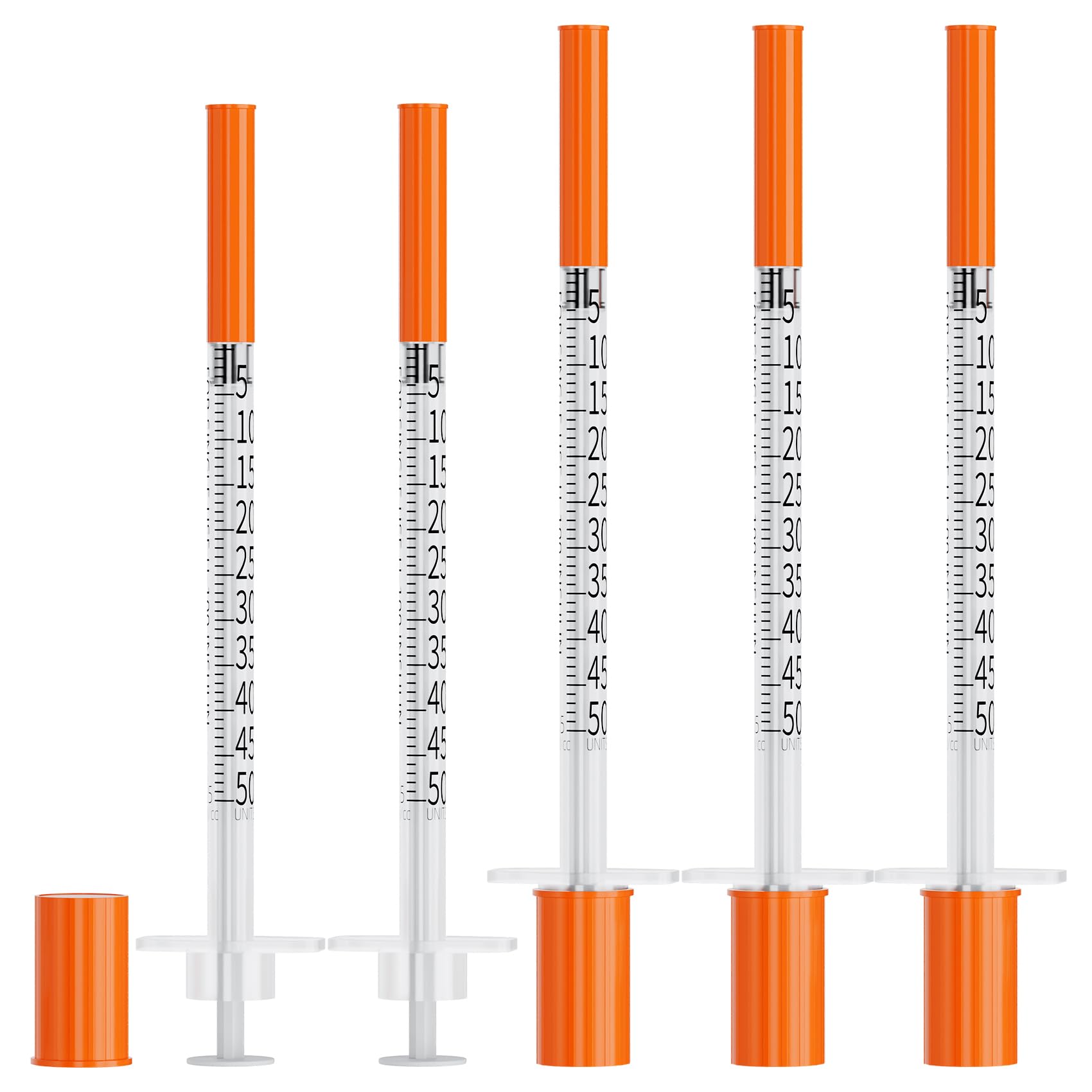 Photo 1 of 0.5ml Syringes 31G 5/16" 8mm Needle U-100 Disposable Lab Syringe, 100 Pack