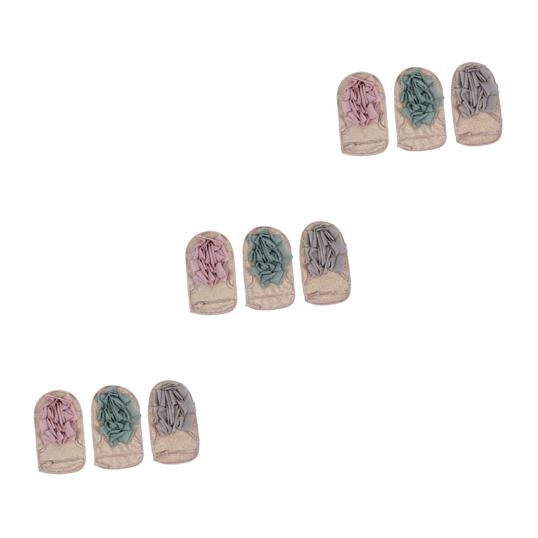 POPETPOP 9pezzi Guanti Esfolianti Da Bagno Spugne Doublé Sided Per Rimozione Rifiuti Cutanei e Pulizia Della Di Guanti Vari Colori