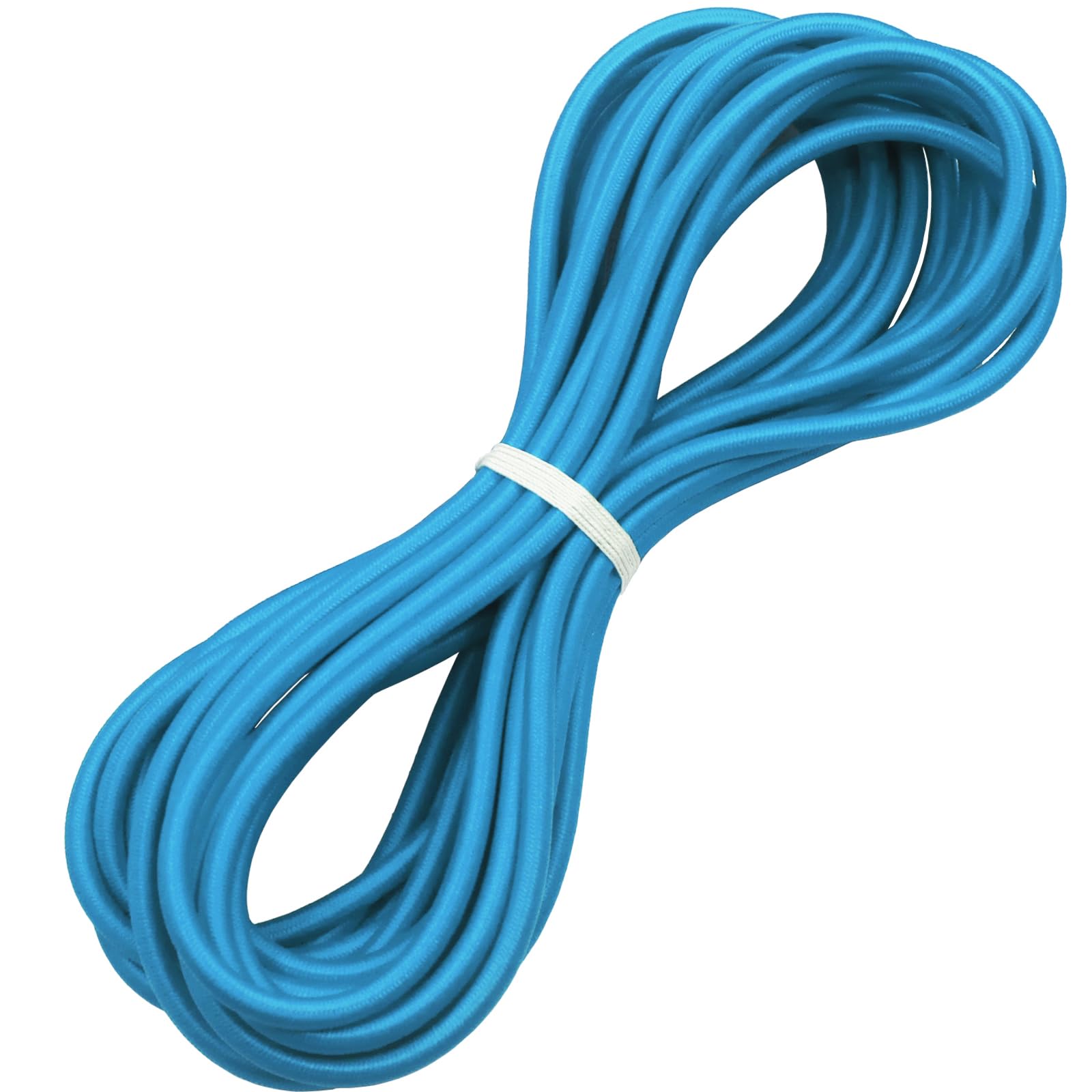 Huouo 1/4" Elastic Bungee Shock Cords, 50 Feet Marine Grade Kayak Heavy Stretch String Rope & Tie Down Trailer Straps for DIY Projects Blue