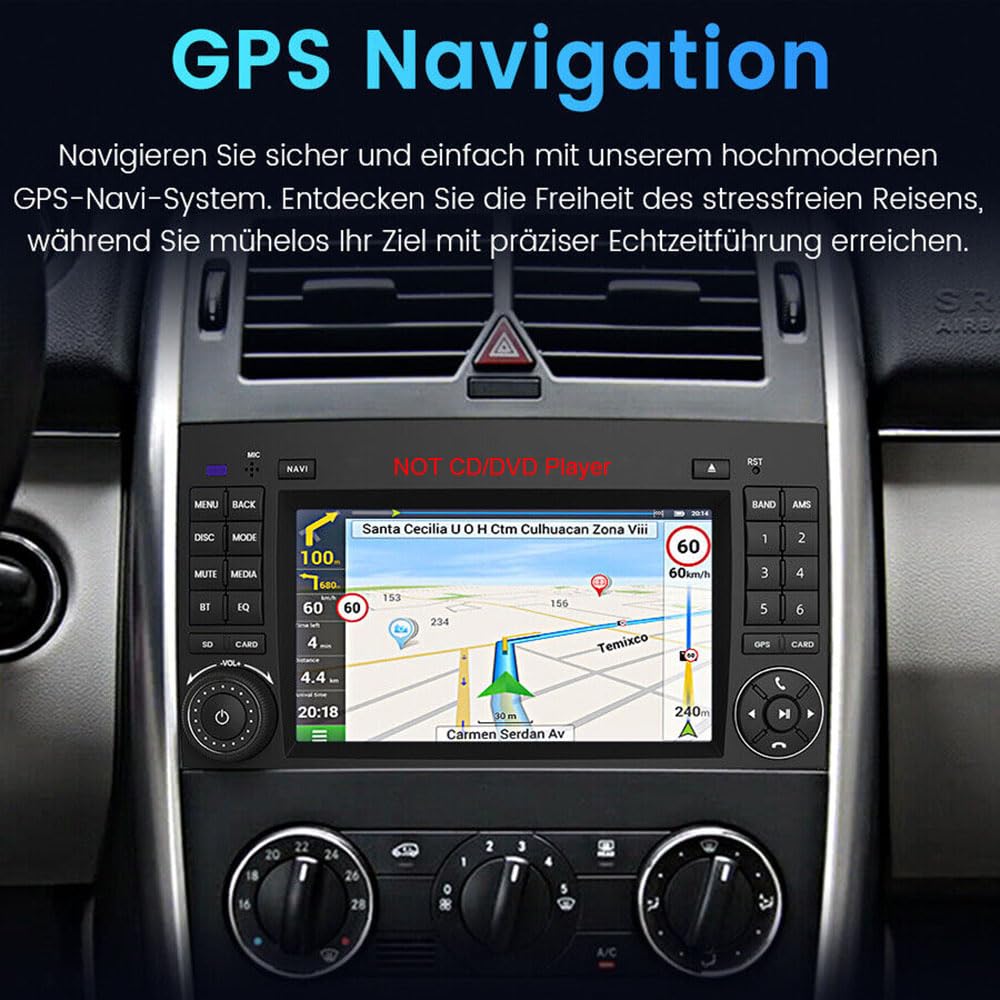 7" Android Auto Radio GPS Navigator Carplay Replacement for Mercedes-Benz V-Klasse W447 V200 V220 V250 V260 Vito Kasten Evito Tourer W447 mit USB WiFi GPS FM DVR RDS DAB+Auto Rückfahrkamera
