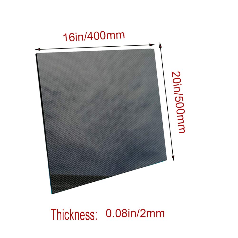 Scheda in Fibra di Carbonio 3K Pannello a Piastra 100% Pannello Pannello Rigido Twill Twill Twill Superficie Lucida per RC Drone Quadcopter Aereo,400mm x 500mm x 2mm
