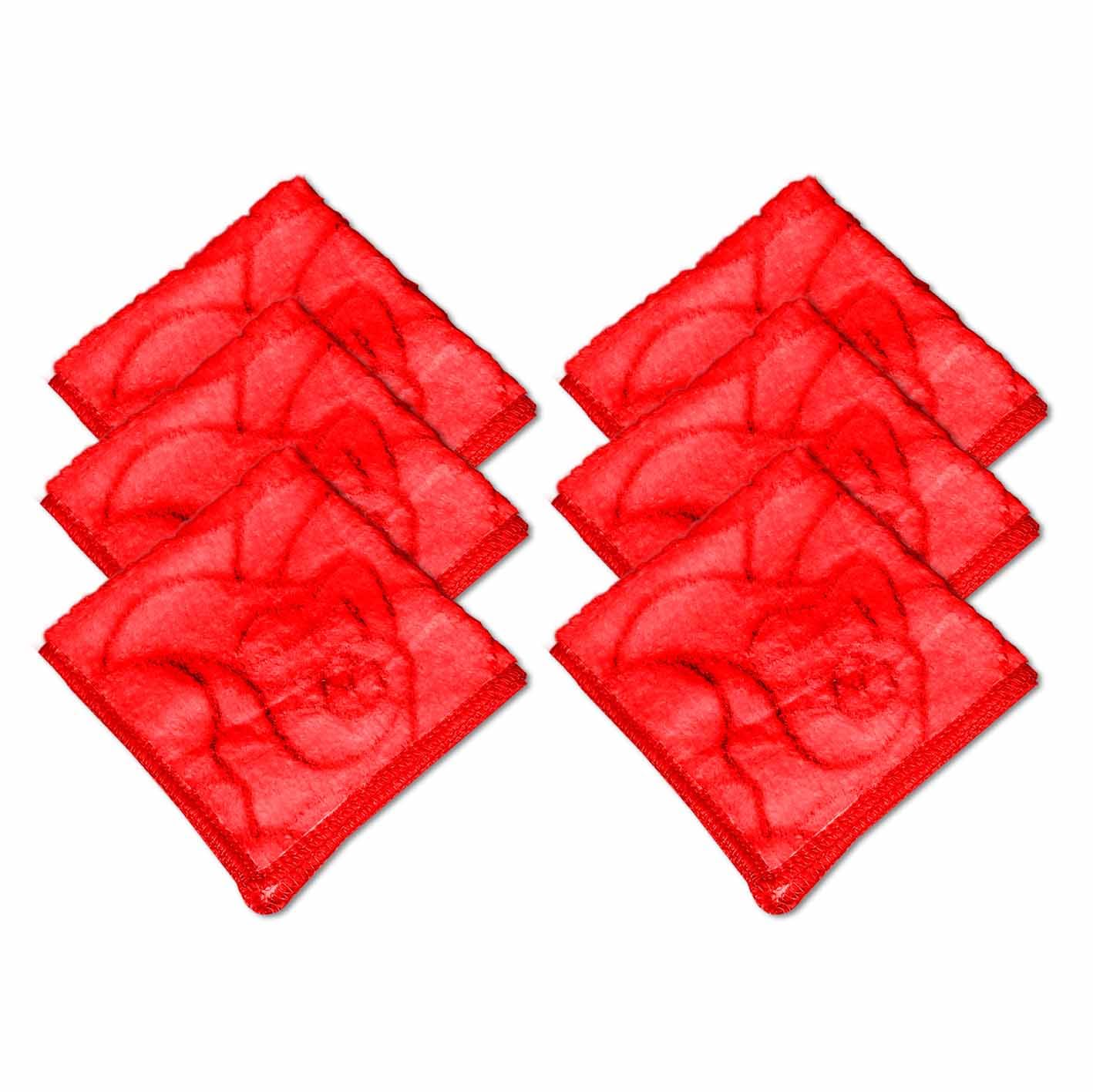 bigwheels Women's/Girl's Soft Cotton (Size:24x25 Cm) Multi-Purpose Towel (Pack of 6) [Red] Handkerchief-picture-31