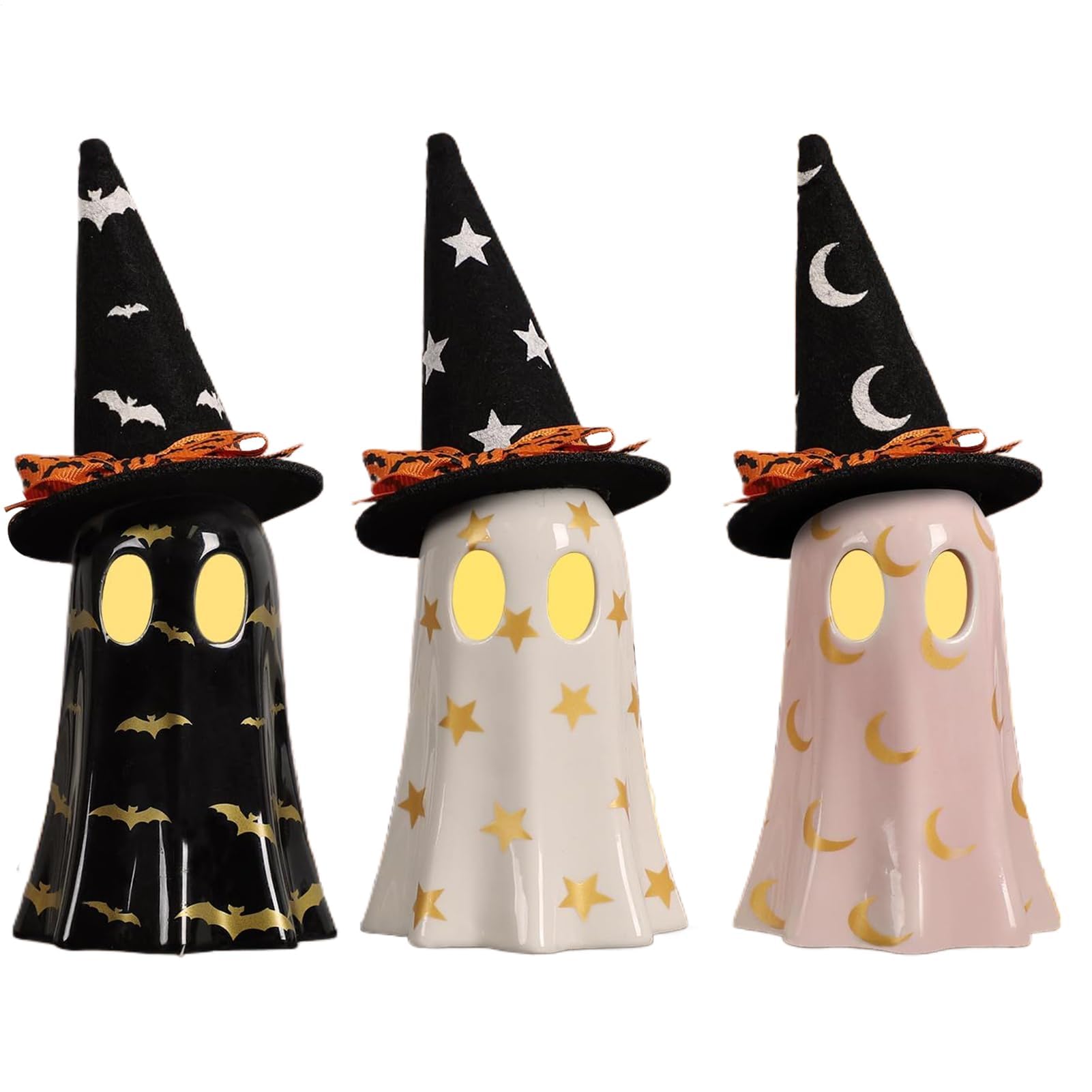 Simpatiche Figurine, Decorazioni spaventose Halloween | Ornamento in Resina con Cappello per Tavolo e scaffale libreria scrivania Decorazione Domestica
