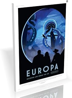Europa Discover Life Under the Ice - NASA JPL Visions of the Future - Top Quality Box Framed Canvas Ready to Hang