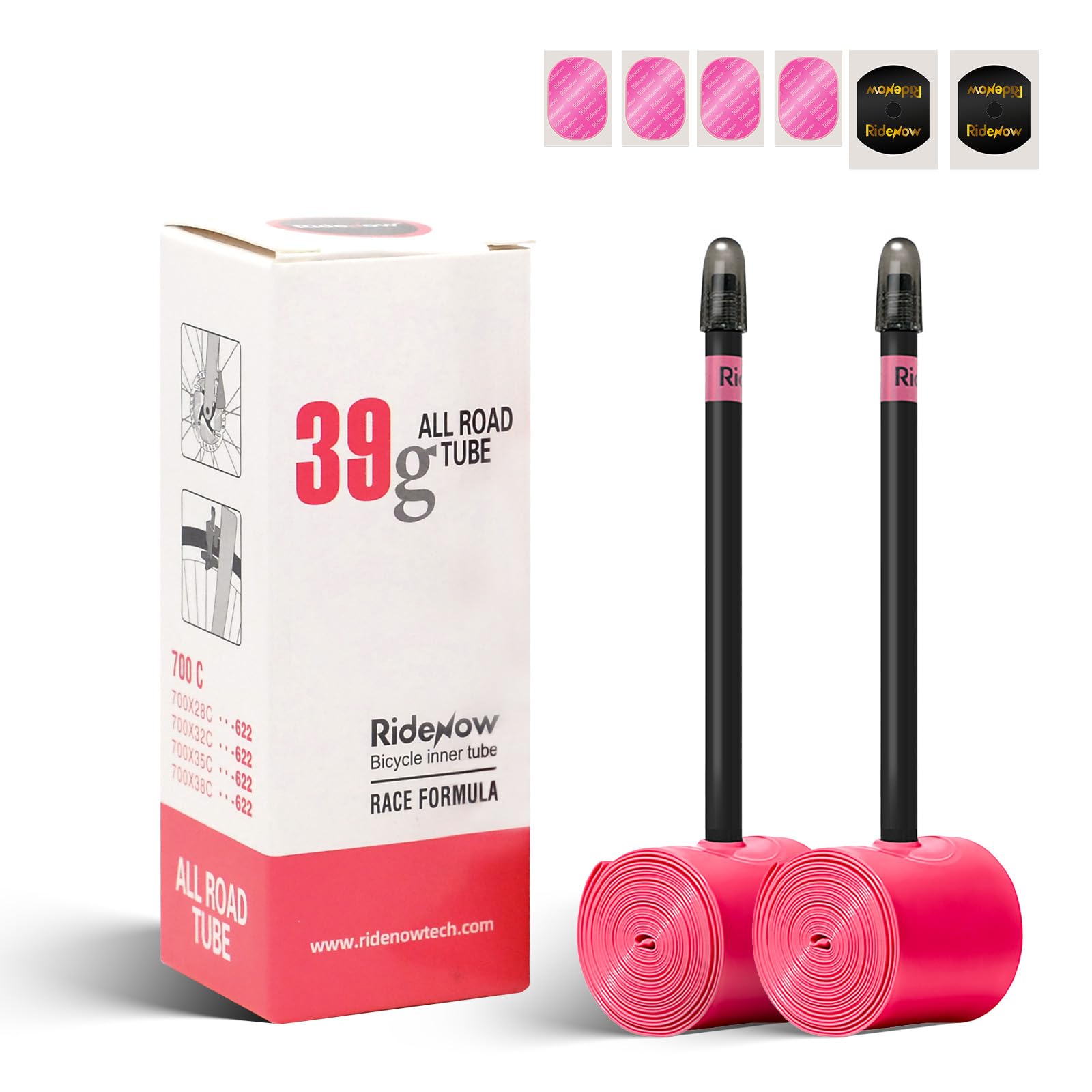 RideNow 39g 2-Pack TPU Inner Tube 700 x 28C-38C with 85mm Presta Valves