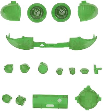 Replacement Full Set Bumper Buttons Compatible with Series X Series S Controller, Controller LB RB LT RT Bumper Buttons Repair Kit, GamepadGreen