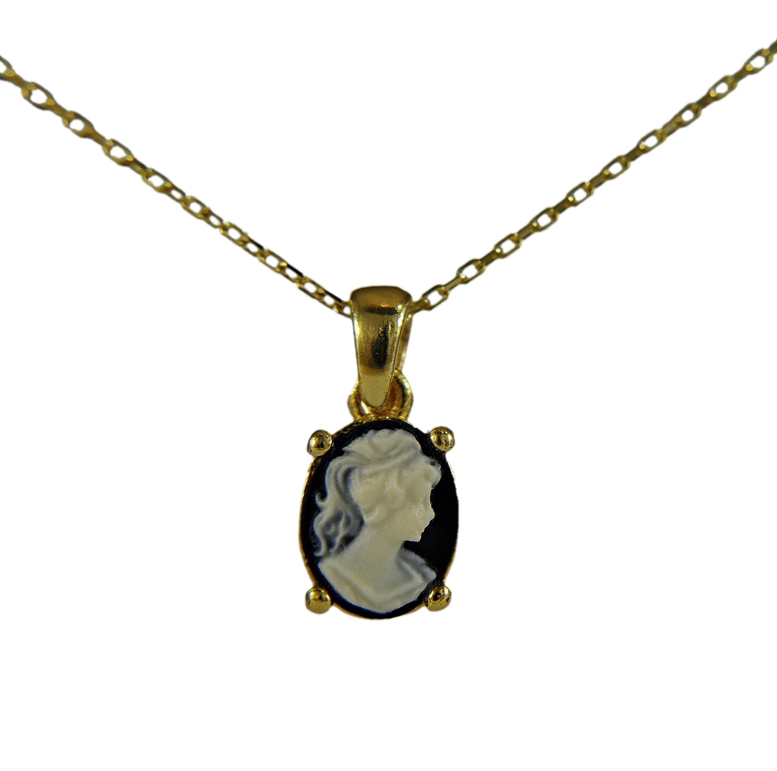 925er vergoldetes Silber - Creolen - 14k Vergoldet- Lady Cameo - Vintage Style - Hängeohrringe - Hochzeit - Geschenk für Mama -