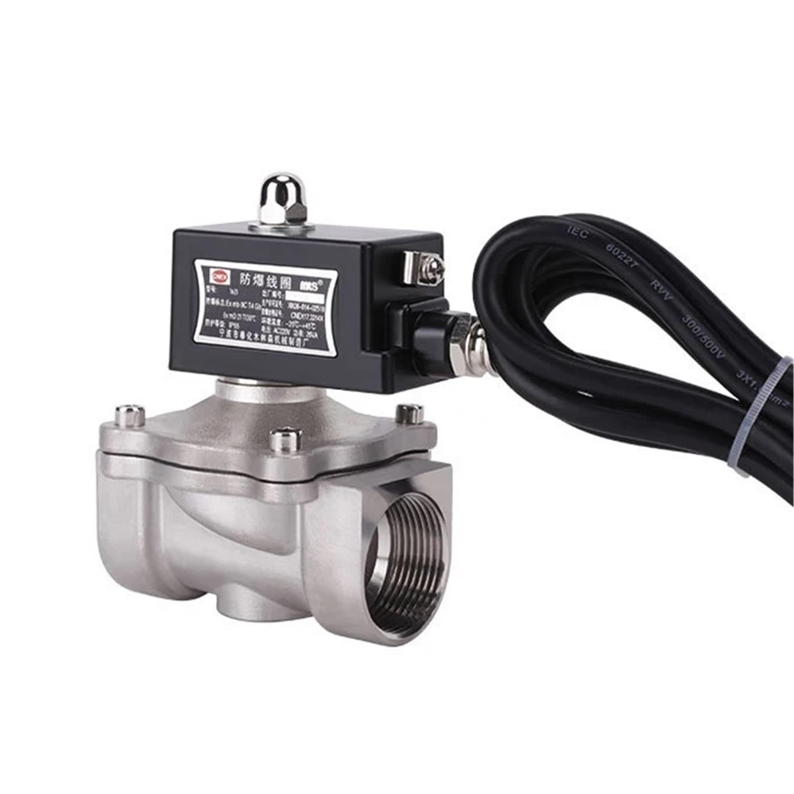 KKCZOFMJ 1" 304 Stainless Steel Explosion-proof Solenoid Valve DN25 Normally Closed Solenoid Valve For Gas(240VAC)