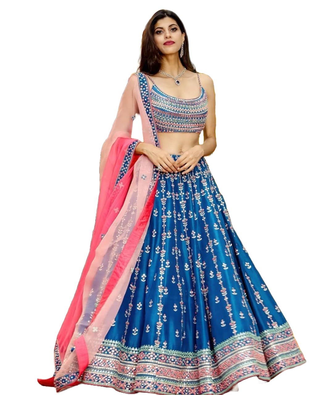 Omkar Textile's embroidary with sequnce work Lehenga choli with dupatta set-image-45