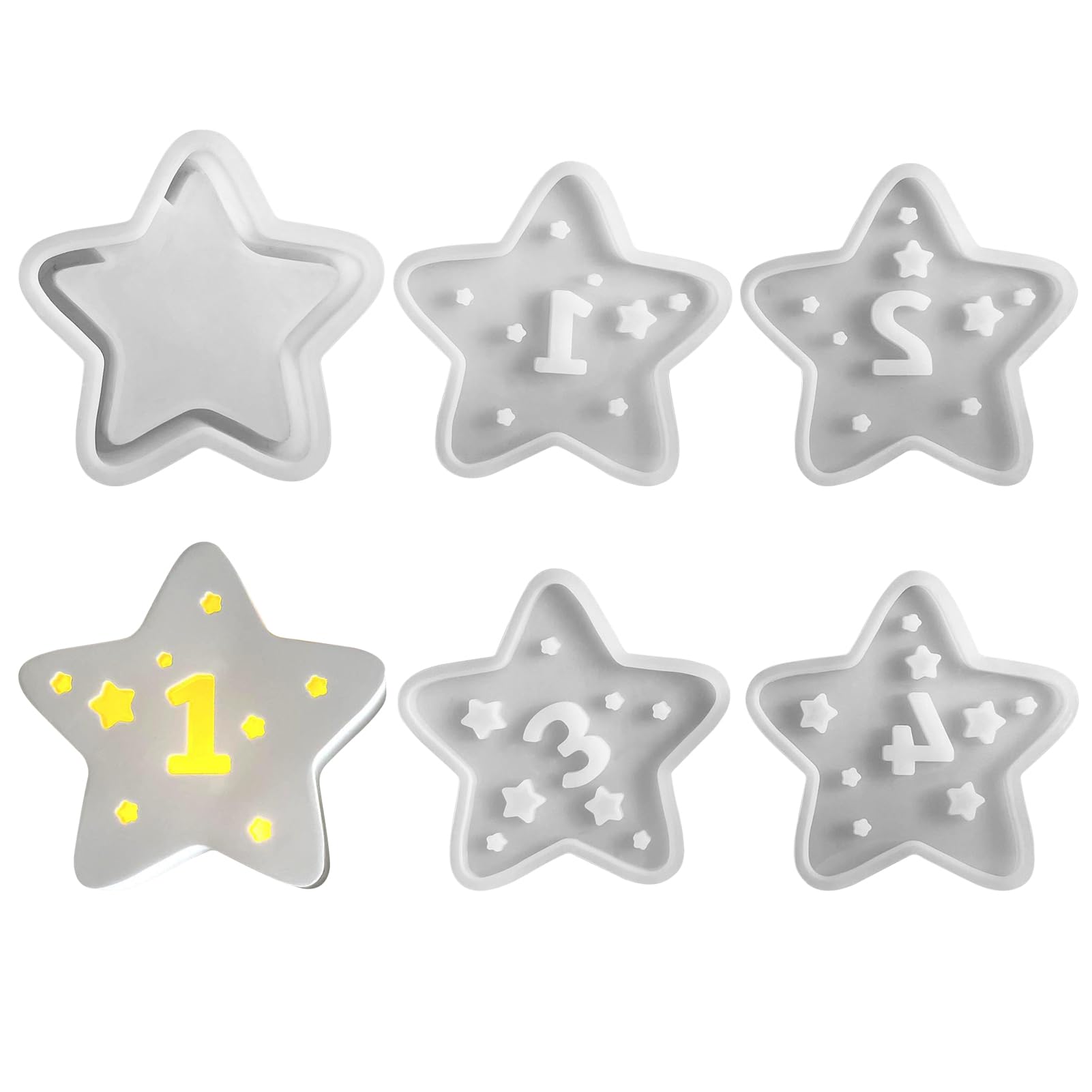 Silicone Moulds Casting Moulds Christmas Candle Holder, DIY Silicone Mould Christmas Silicone Mould, Creative Silicone Casting Mould for Candles and Plaster, Christmas Decoration Casting Moulds (Set