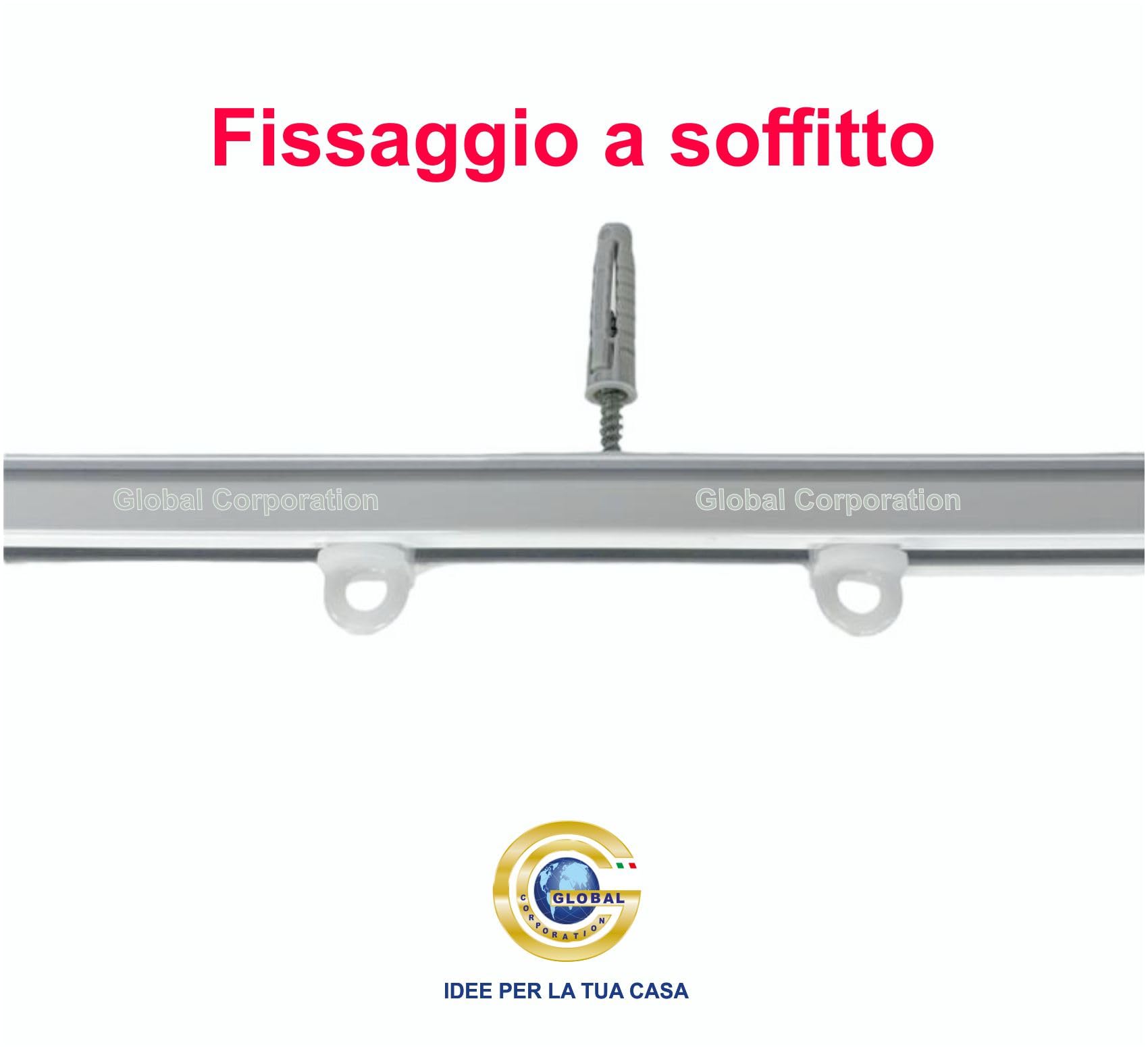 Binario per tende a soffitto in alluminio bianco nero argento con scorrevoli da interno bastone per tendaggi tenda su misura moderni scorrimento movimento manuale strappo zineffa (320 cm, NERO)