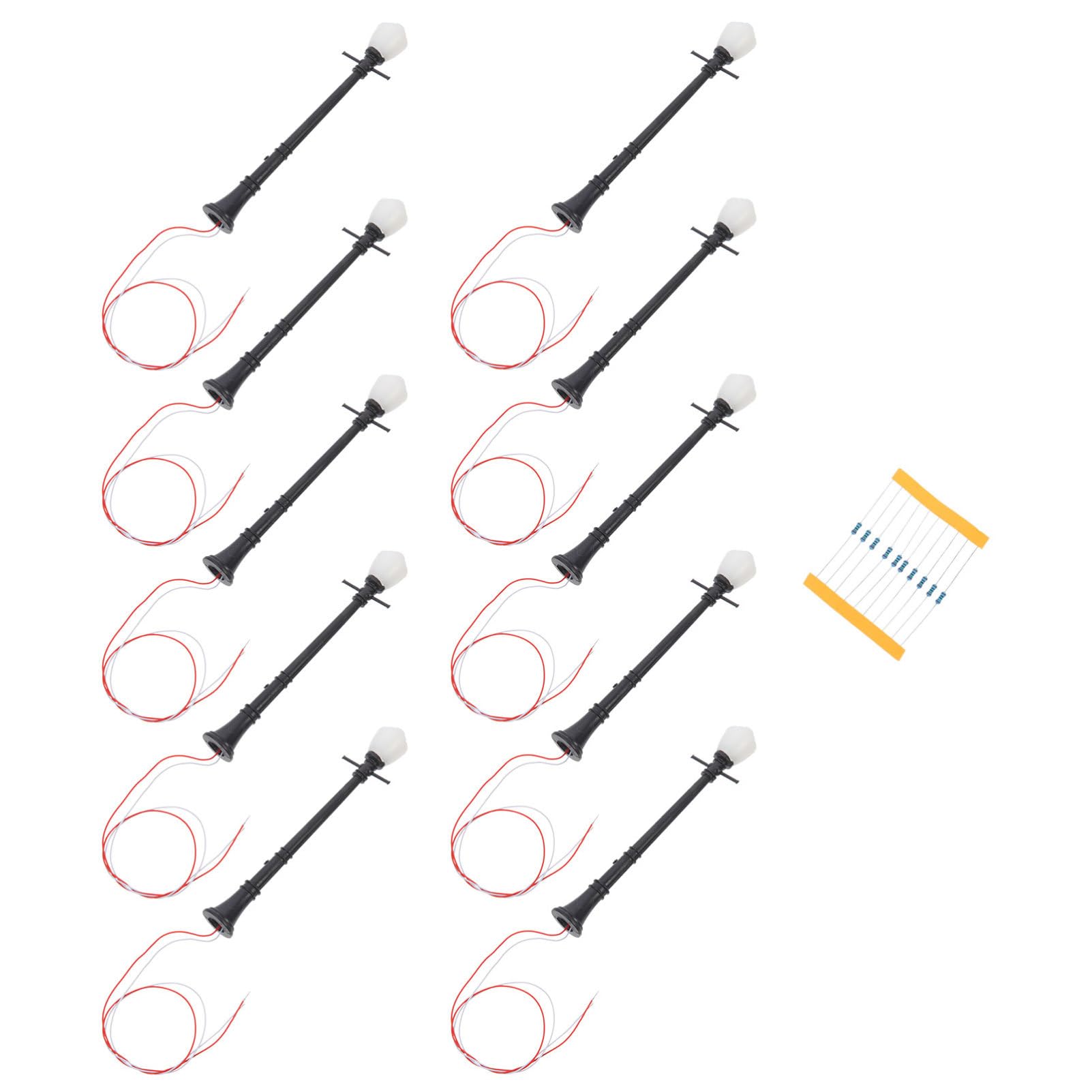 CIMAXIC 10pcs Miniature Garden Street Light Models Model Mini Lamps for Landscape Dec