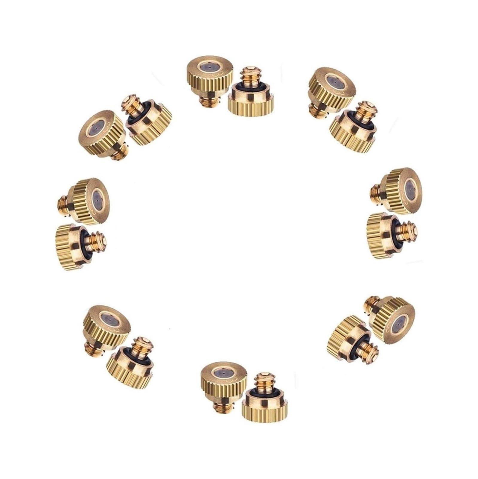 HVMBEUGOS Brass Copper Atomizing Nozzle, Pressure Atomizing Brass Misting Nozzles Kit 10pcs 0.1-0.8mm For Outdoor Cooling(0.3mm)