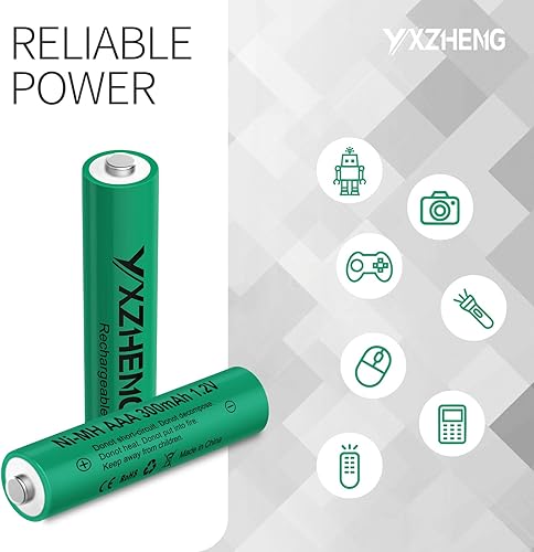 Miniatura 6 de 8 unids AAA batería 1.2v recargable NI-MH 300mAh para exterior solar césped luz (8xAAA)