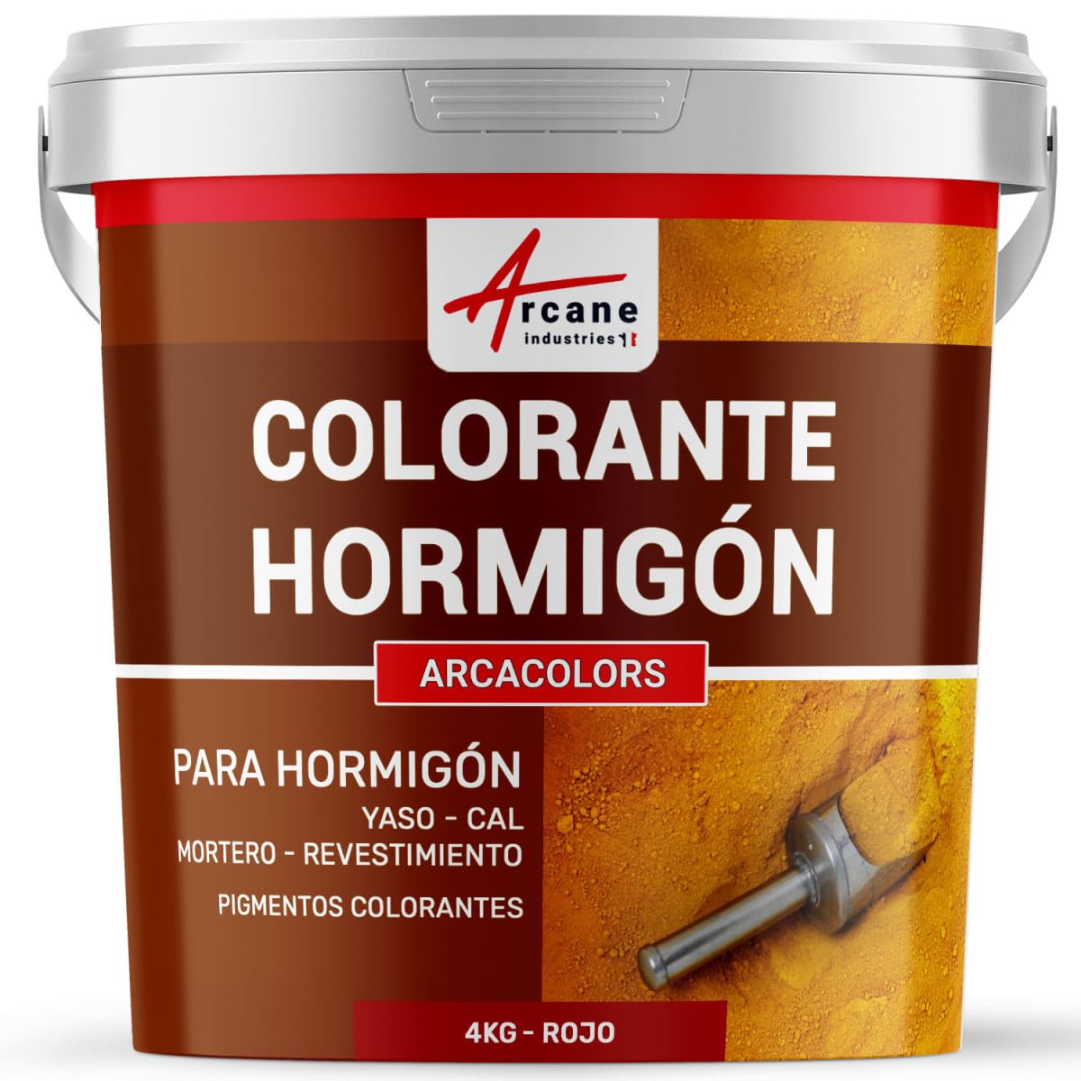 Colorante de cemento para enlucido, mortero y cemento - ARCACOLORS - Rojo - ARCANE INDUSTRIES