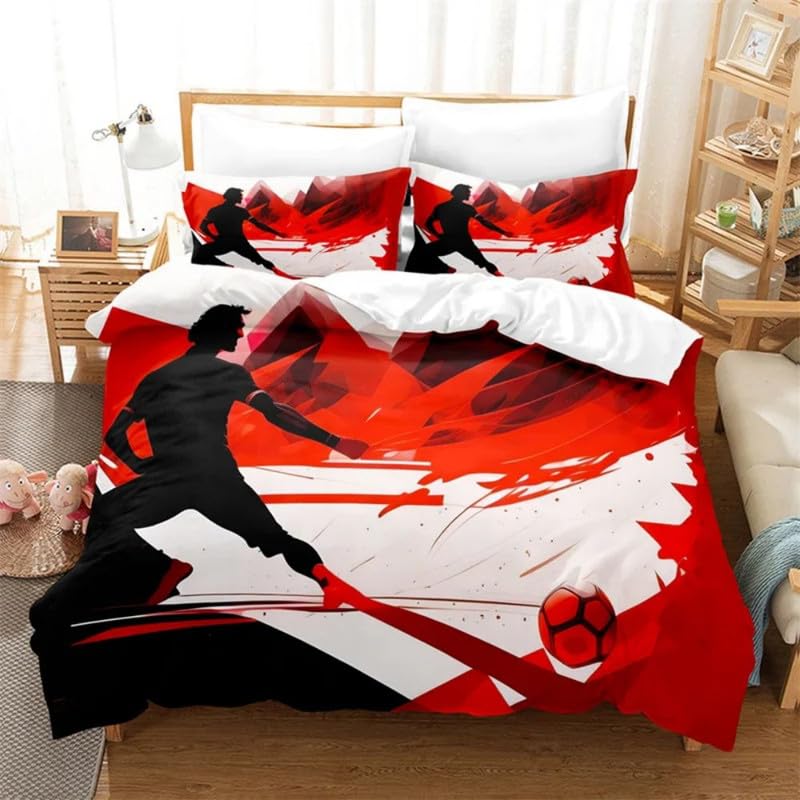 Funda nórdica de fútbol para cama 105 reversible con fundas de almohada