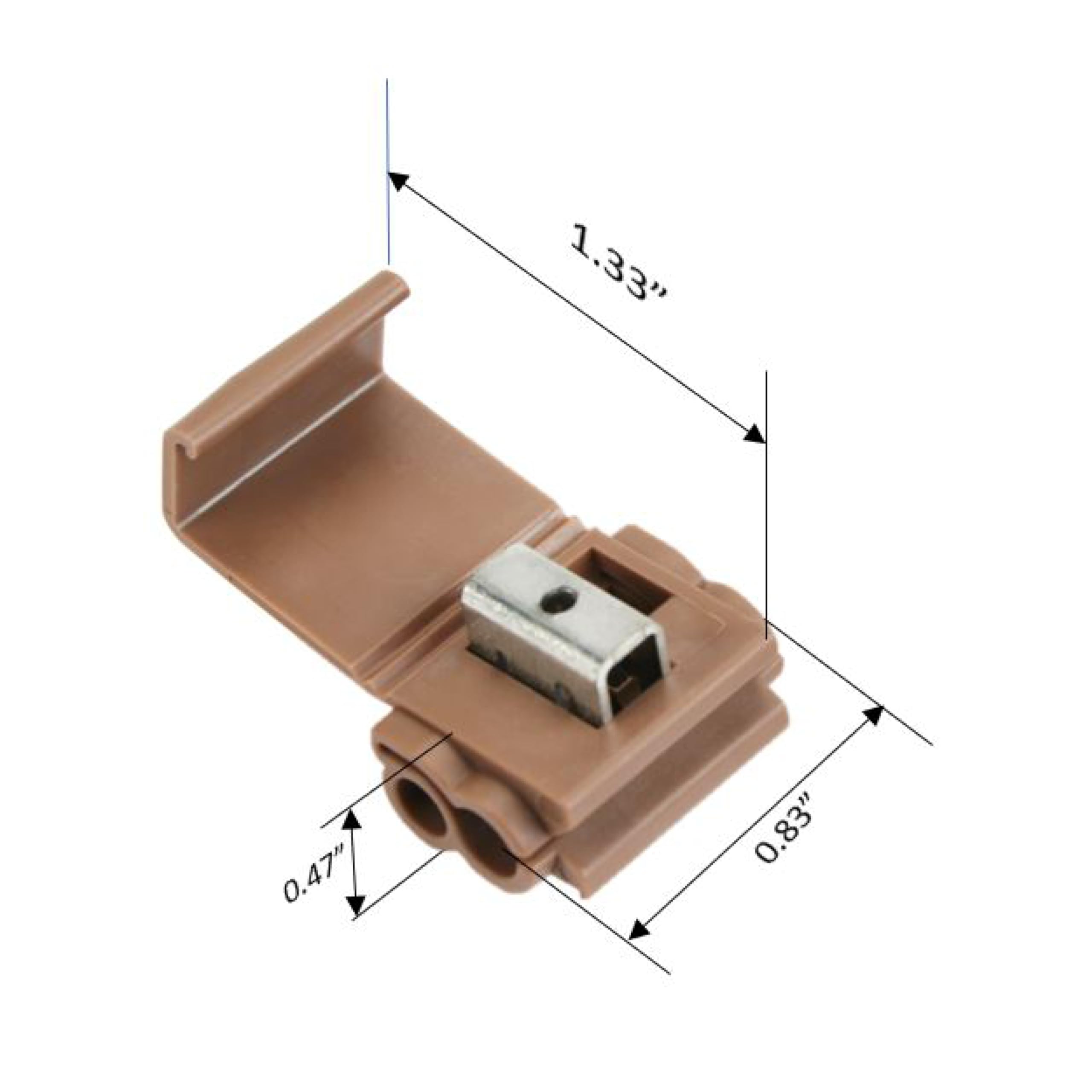 3M Electrical IDC 567-Pouch, Run and Tap, Brown, 18-14 Awg (Tap), 12-10 Awg (Run), 100 per pouch